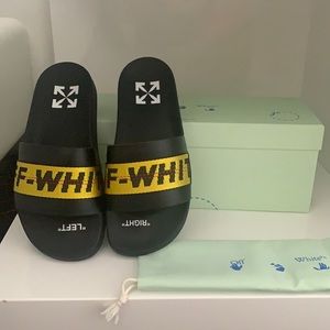 Off-White Black Industrial Slides Sandals